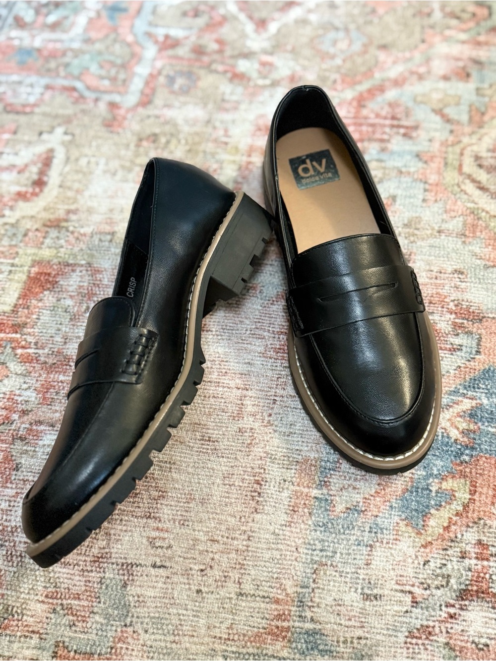 DV Dolce Vita ‘Crisp’ Chunky Black Loafers
